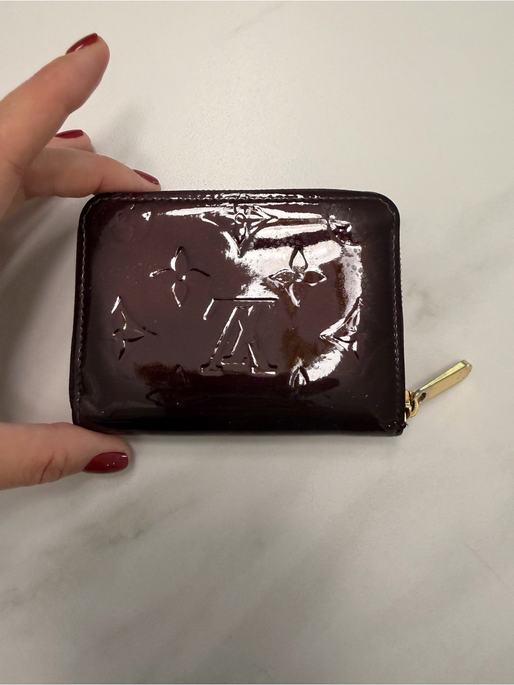 Louis Vuitton Vernis Zip Wallet in Deep Wine Patent